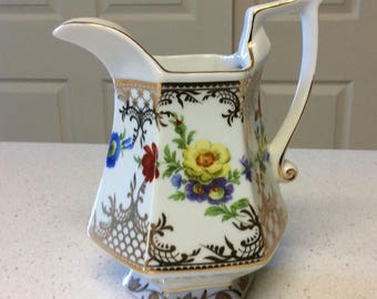 Royal Danube China, Creamer or Pitcher, Floral Pattern, Gold Trim, Hostess Gifts, Collectible China, Vintage China, Home Accents