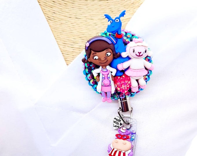 Disney Doc McStuffins Badge Reel Pediatric Work ID Holder | Etsy