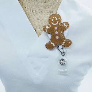 Christmas Gingerbread Nursing Badge Reel - Christmas ID Badge Reel