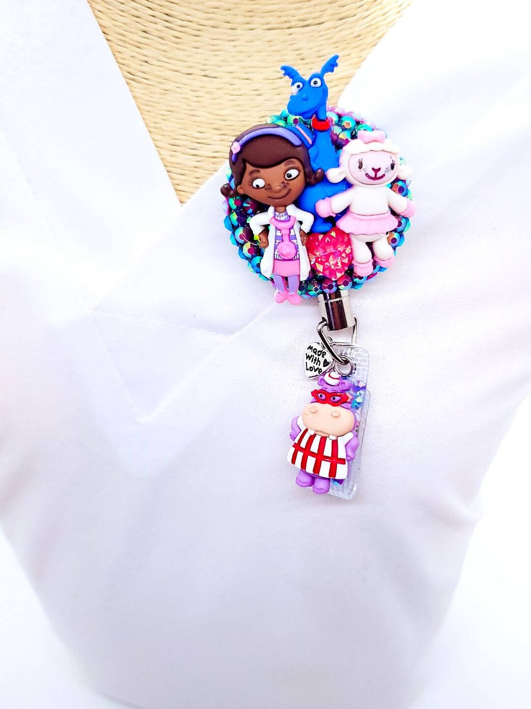 Disney Doc Mcstuffins Badge Reel - Pediatric Work ID Holder - Heavy ...