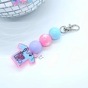 Scrub Life Keychain: Pink Glitter, Bubblegum Beads - Nurse Gift