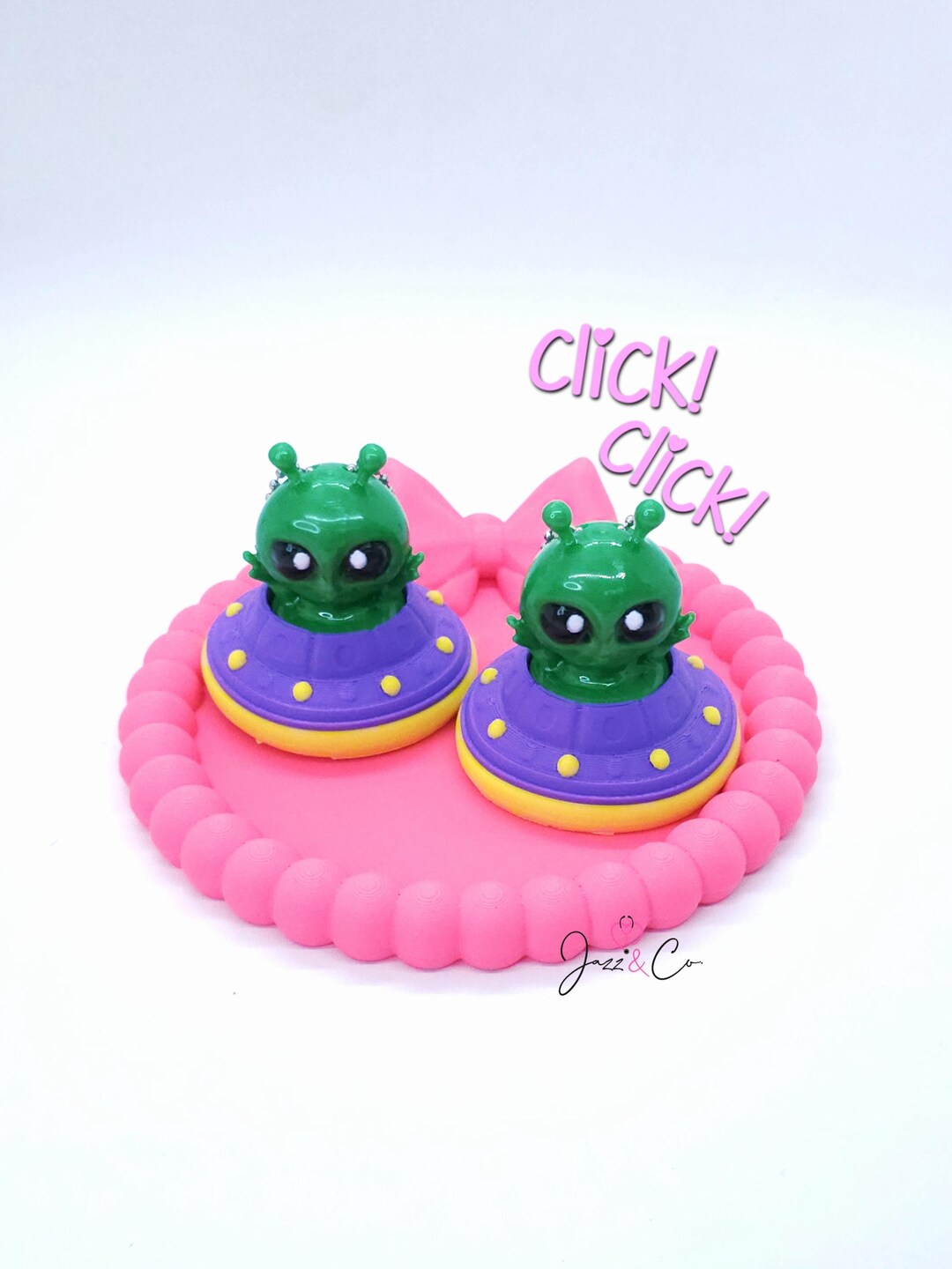 3D Printed Alien Fidget Clicker Keychain, Space Charm, Sensory Toy ...