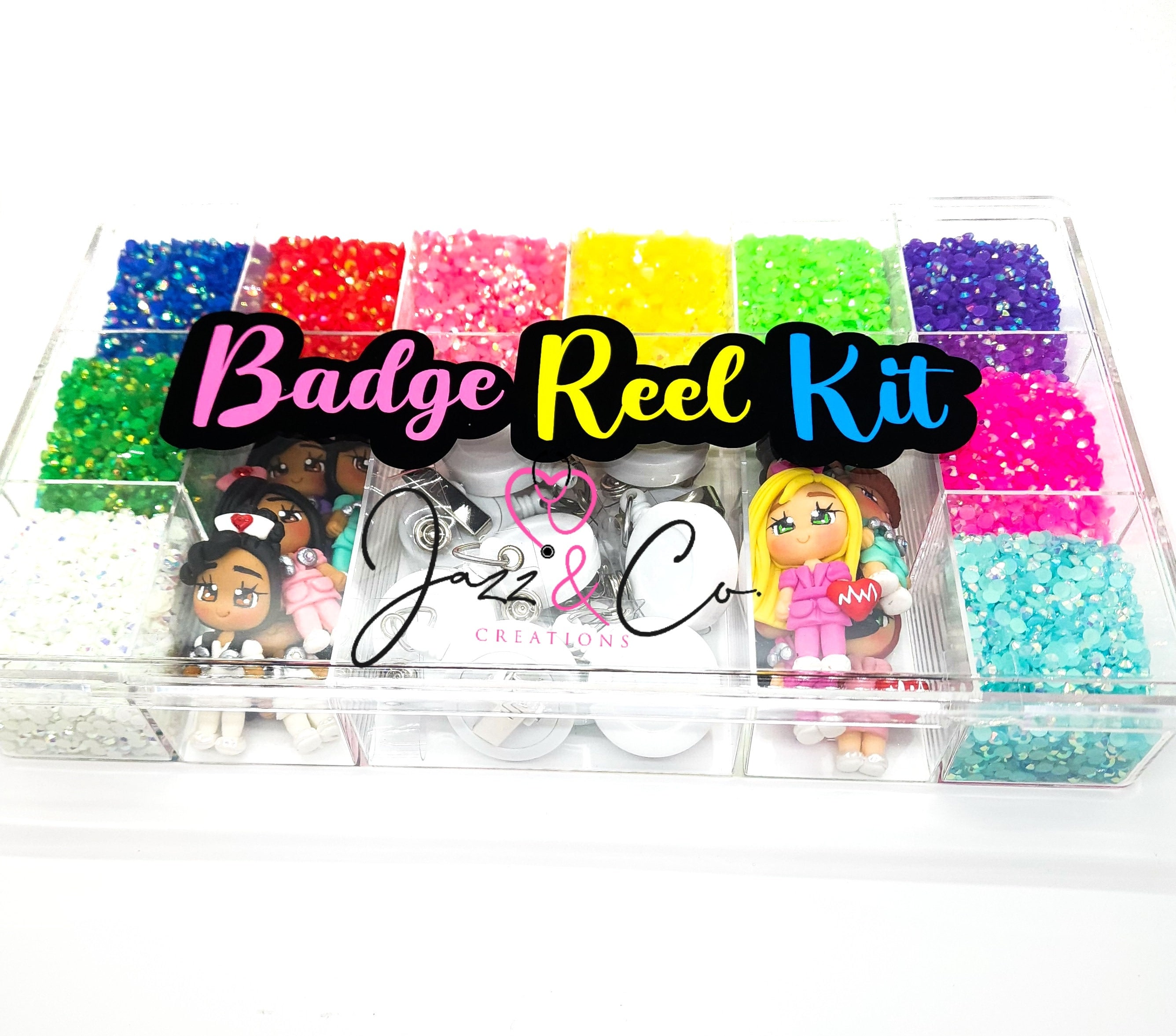 Teach Beadable Badge Reel Kit, DIY Beaded Badge Reel, Focal Beads
