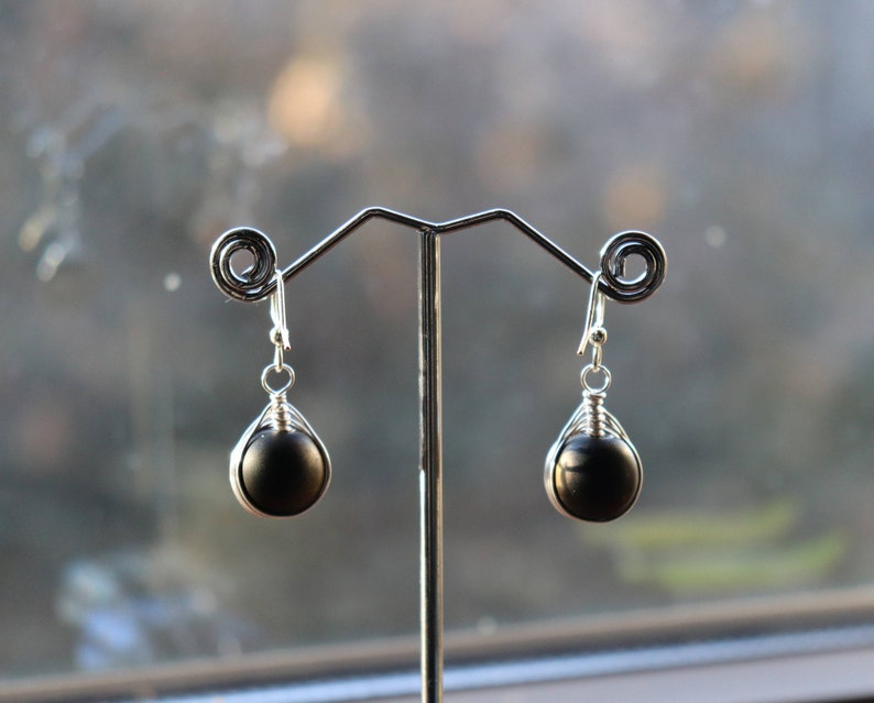 Wire Wrapped Glass Drop Earrings image 9