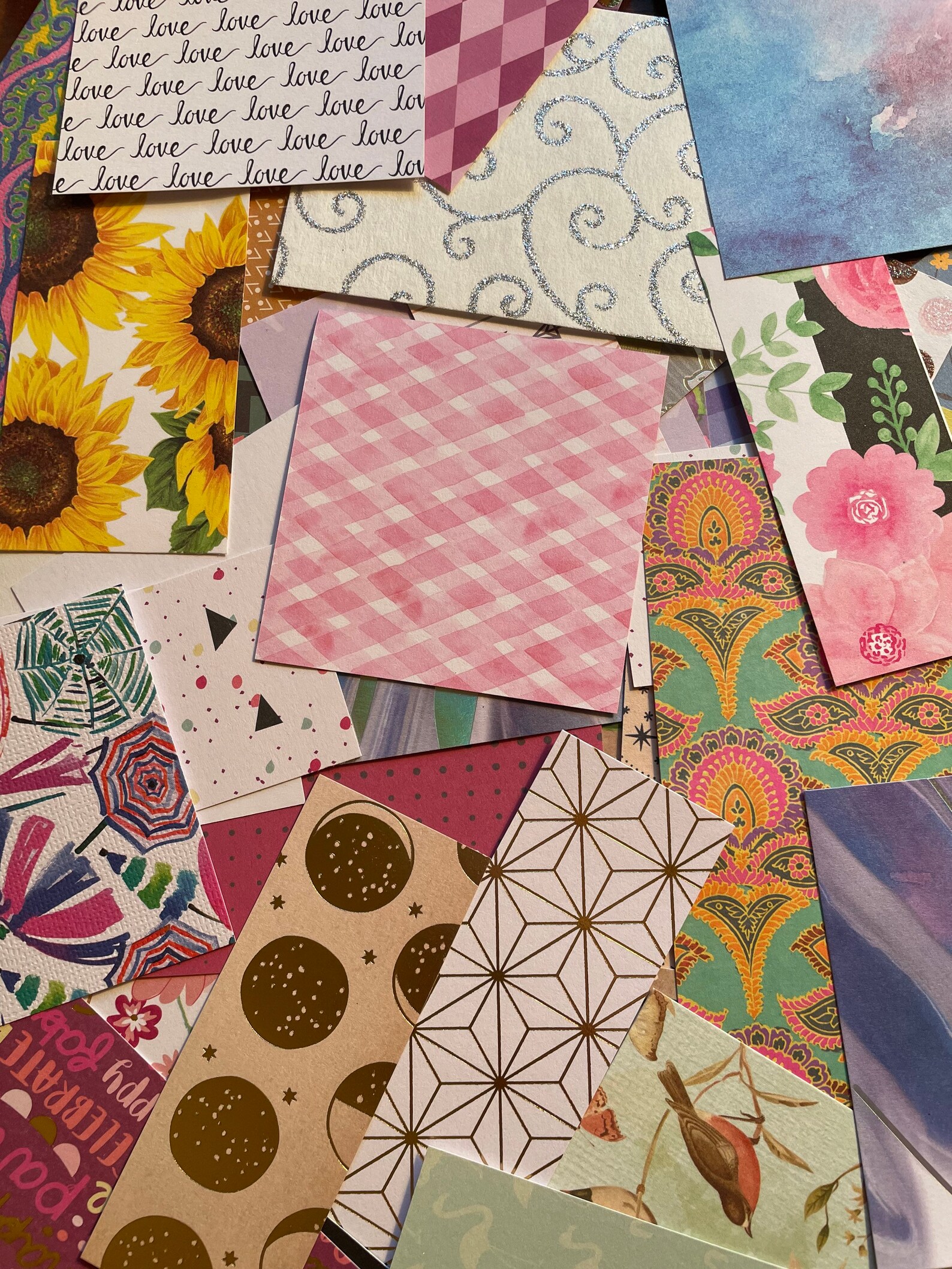 50 Piece Assorted Scrapbook Paper / Scrapbook Paper Pack / Junk Journal