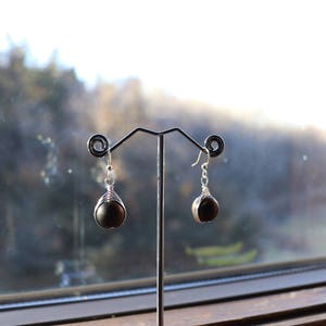 Wire Wrapped Glass Drop Earrings image 6