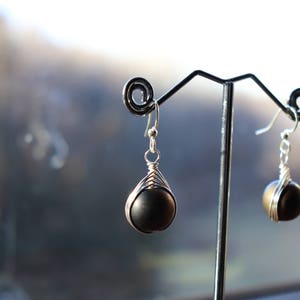 Wire Wrapped Glass Drop Earrings image 7