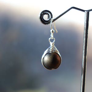 Wire Wrapped Glass Drop Earrings image 5