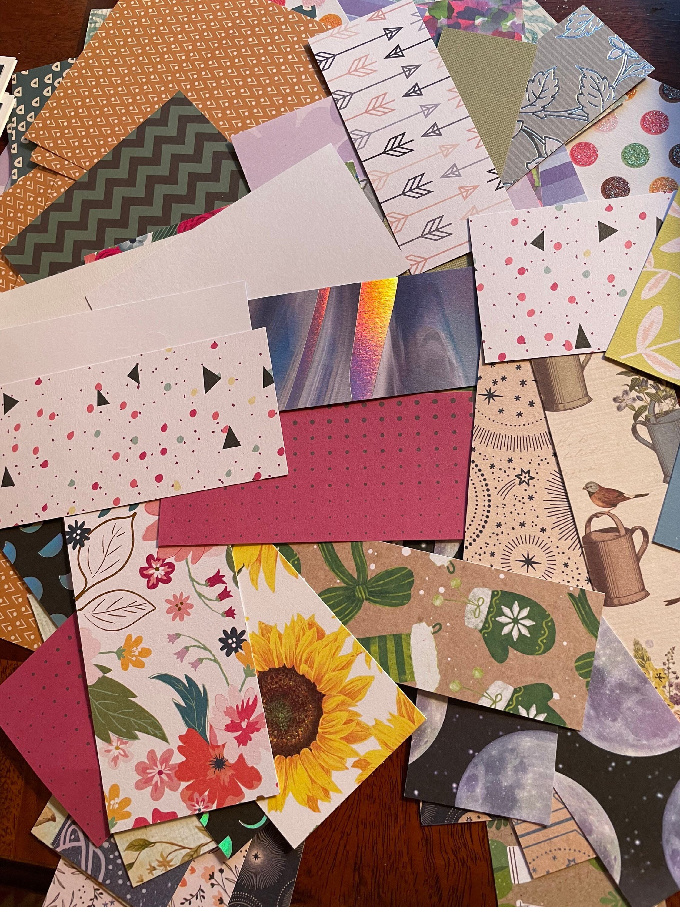 50 Piece Assorted Scrapbook Paper / Scrapbook Paper Pack / Junk Journal