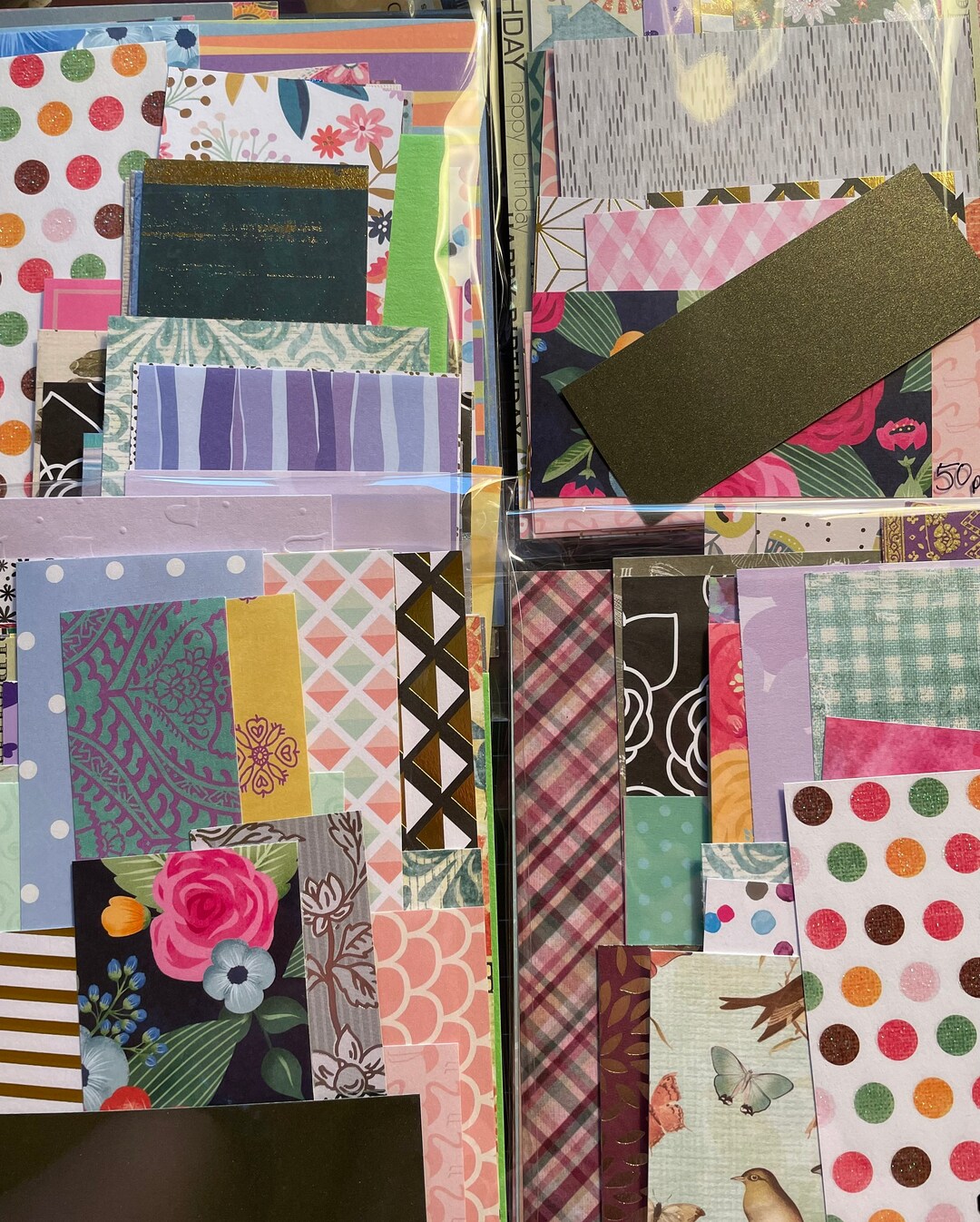 50 Piece Assorted Scrapbook Paper / Scrapbook Paper Pack / Junk Journal