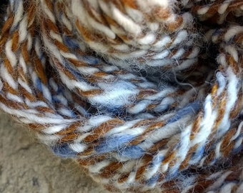 Alpaca angora wool art yarn, luxury soft textured handspun for crafting
