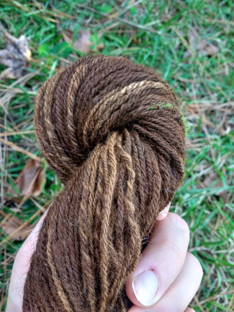 Handspun Novelty Yarn Tan Alpaca Wool, Natural Textured Soft Art Yarn