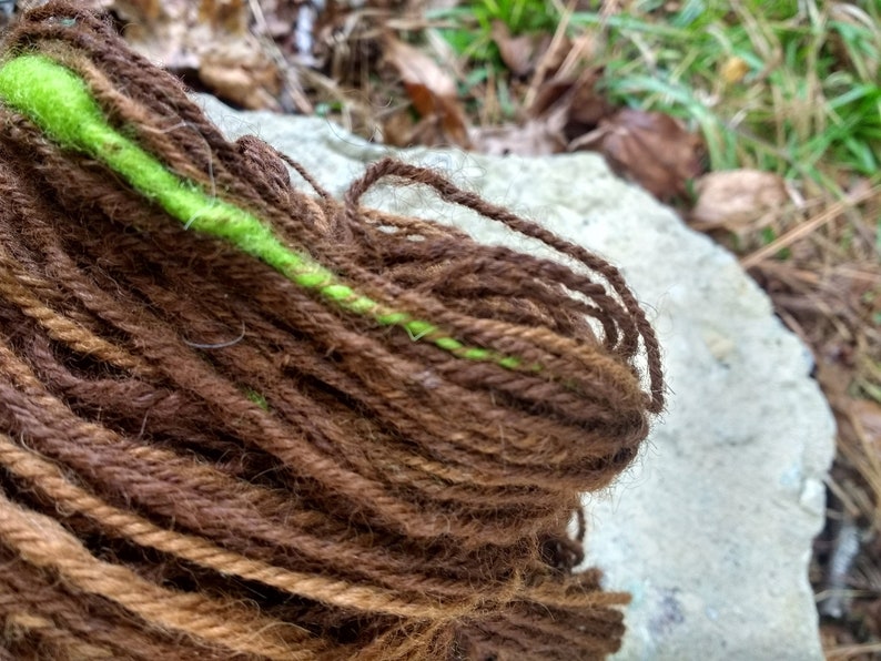 Handspun Novelty Yarn Tan Alpaca Wool, Natural Textured Soft Art Yarn