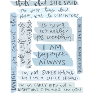 Michael Scott Quotes Compilation The Office Quotes Watercolor Print The Office TV Show Print