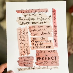 Leslie Knope Compliments Print- Parks and Rec TV Show Print Ann Perkins BFF Print Affirmations Parks and Recreation