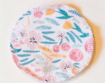 White Pink Floral Reusable Facial Rounds