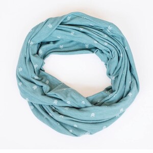 Hidden Pocket Infinity Scarf- Soft Teal Knit