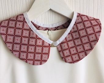 Detachable collar, peter pan collar, red-orange collar, removable collar, female cotton collar, collar necklace, fake round collar