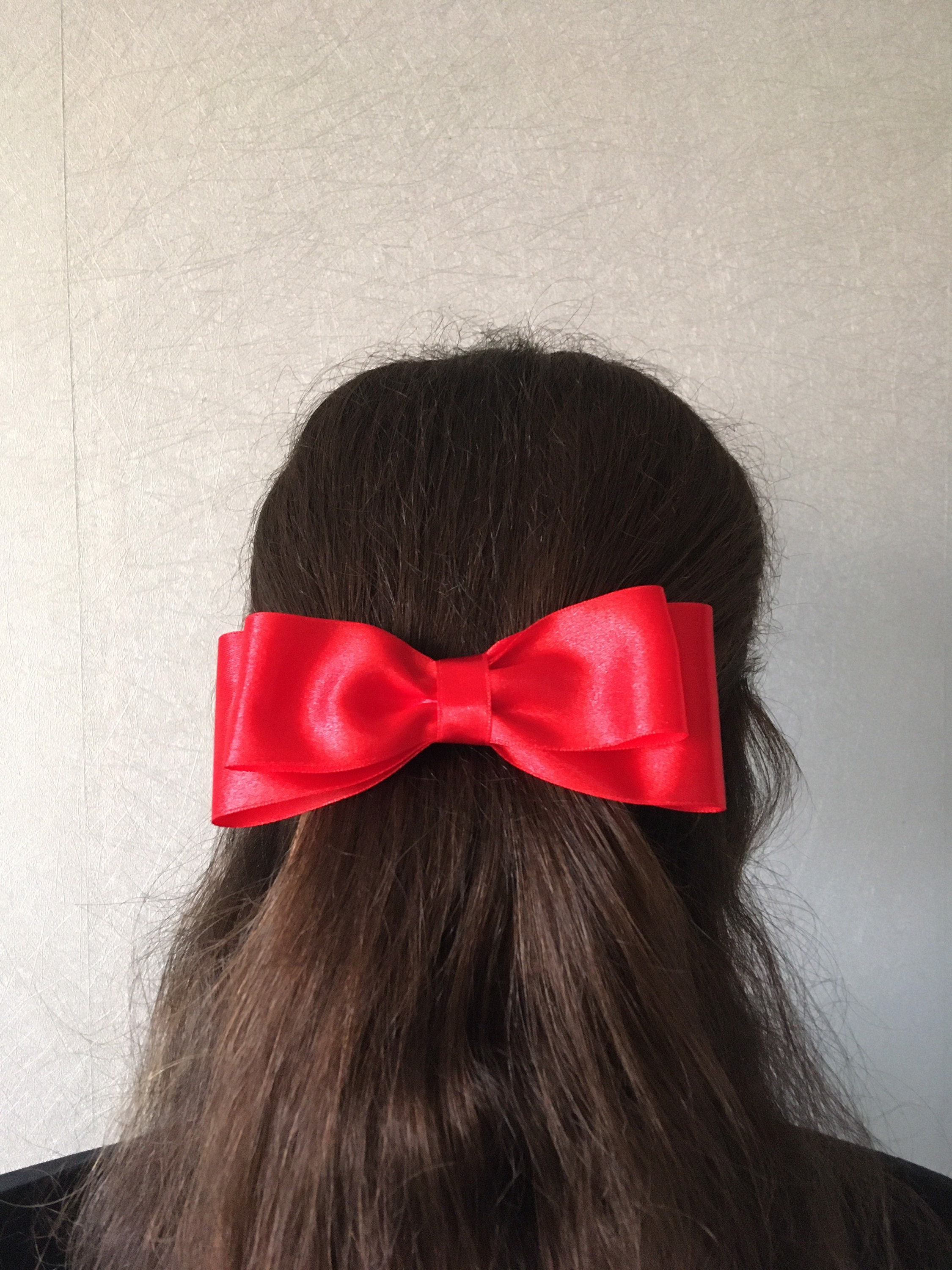 Red Ribbon Bow Hair, Red Ribbon Hair Clip, Clip Accessory, Red Hair Ribbon,  Red Bow Hair, Woman Ribbon, Red Hair Tie, Red Hair Clip 