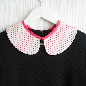 Dotty detachable collar, removable round dotty collar, woman collar, Peter pan collar, T-shirt collar, spotted woman collar
