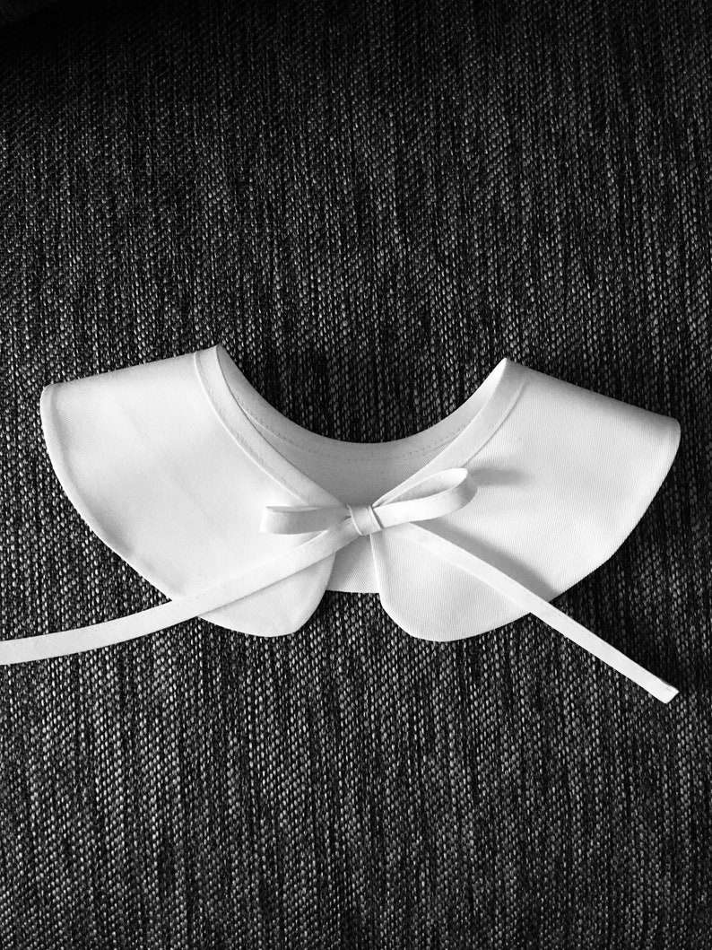 White Peter Pan Collar, White Detachable Collar, Round Collar, Linen