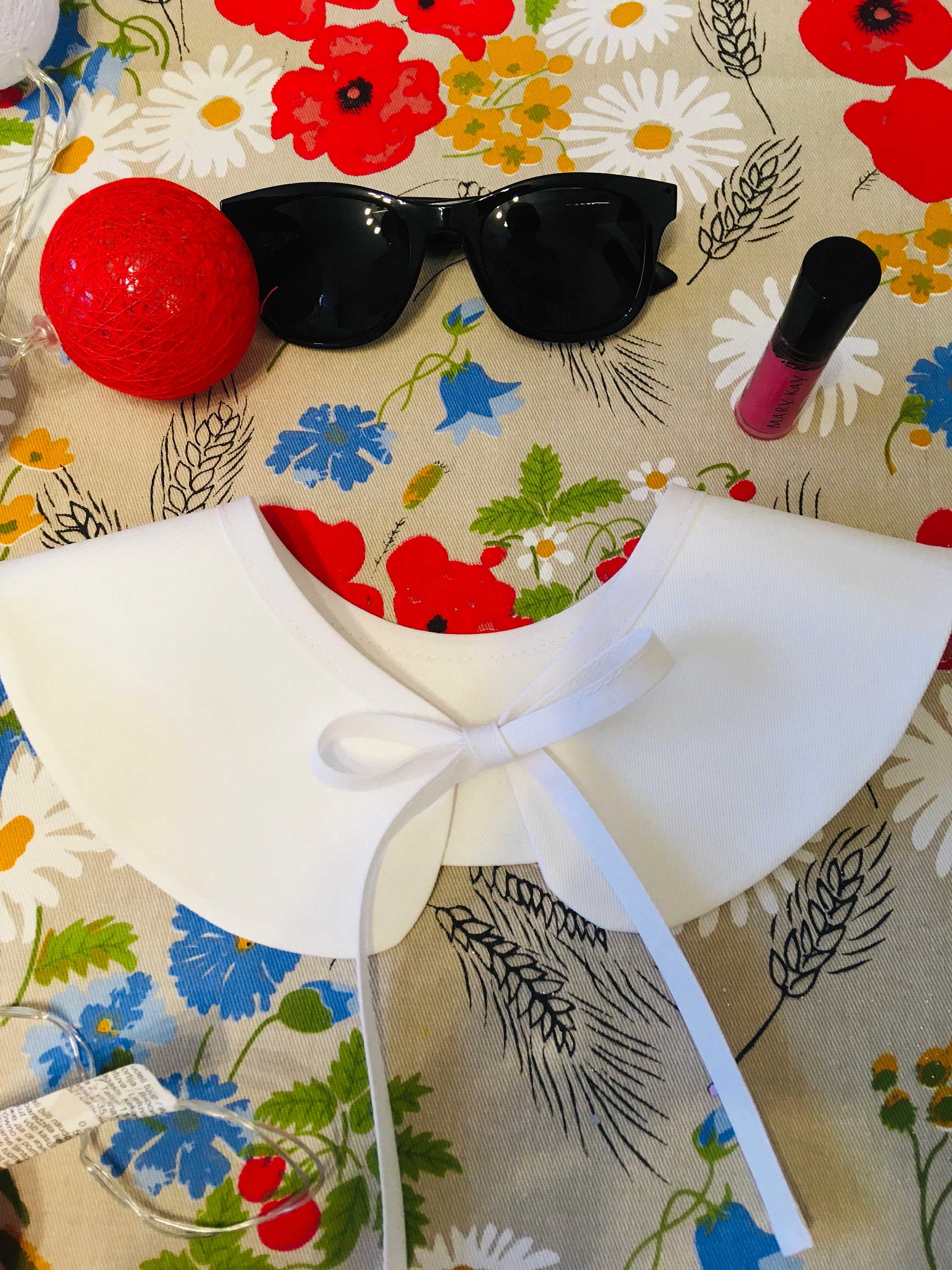 White Peter Pan Collar, White Detachable Collar, Round Collar, Linen