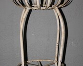 Rustic PLANTER Basket Antique Victorian Style Garden Plant Hanger Plant Stand WHITE