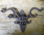 Cast Iron Antique Style SWIVEL Coat Hooks Hat Hook Rack Hall Tree Restoration