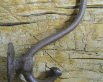 6 Cast Iron BROWN MISSION STYLE Coat Hooks Hat Hook Rack Hall Tree Restoration