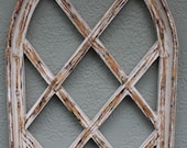 Wooden Antique Style Church WINDOW Frame Primitive Wood Gothic 30 1 2 quot Shabby