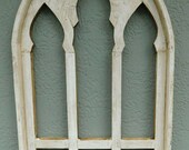 Wooden Antique Style Church WINDOW Frame Primitive Wood Gothic 30 1 4 quot Shabby
