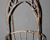 Rustic Hanging PLANTER Basket Antique Victorian Style Garden Plant Hanger WHITE