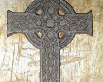 Metallic Gold Rustic Shabby Chic Decorative Floral Cast Iron Wall Cross Hanging Inspiration Housewarming Gift Coslab Uk