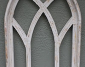 Wooden Antique Style Church WINDOW Frame Primitive Wood Gothic 30 1 2 quot Shabby