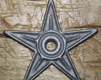 9 LARGE CAST IRON TEXAS AMERICANA STAR OLD BUILDING WASHER BROWN COLOR