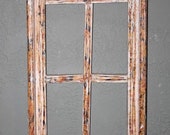 Wooden Antique Style Church WINDOW Frame Primitive Wood Gothic 34 quot Shabby