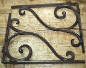 2 Cast Iron Antique Style LARGE SCROLL Brackets Garden Braces Shelf Bracket