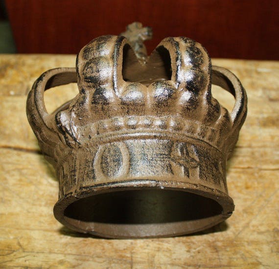 Cast Iron Royal Crown King Queen Door Stop Home Decor Paper Etsy