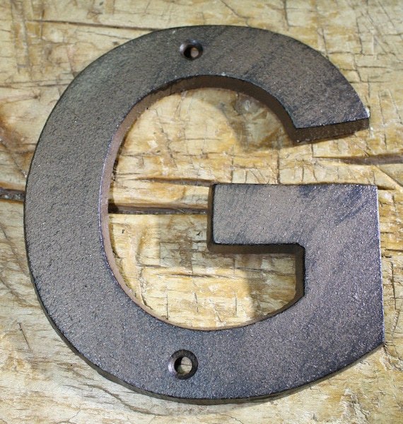 Cast Iron Industrial LETTER H Sign Rustic Brown 5/" tall Alphabet