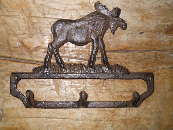 Cast Iron 4 HORSETowel Coat Hooks Hat Hook Key Rack RUSTIC Garden HORSE SHOES