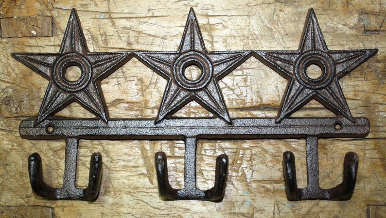 Metal Horseshoe Star Swivel Wall Hook Tree Hat Rack Coat Hanger Western Decor