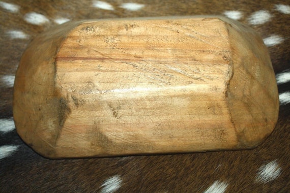 * Carved Wooden Dough Bowl Primitive Wood Trencher Tray Rustic Home Decor 8-10/"