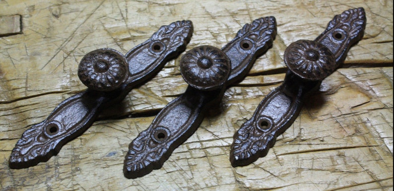 8 Cast Iron Antique Style Barn Handle Drawer Pull Shed Door Handles BACK PLATE