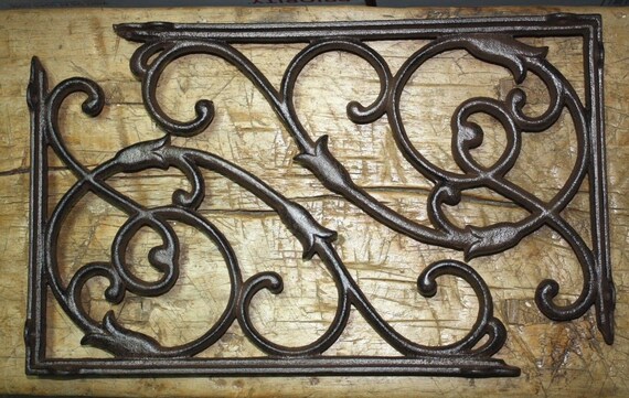 8 Cast Iron Antique Style VICTORIAN SCROLL Brackets Garden Braces Shelf Bracket