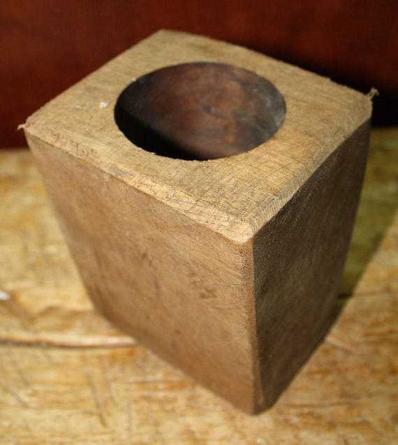 Lot of 3 5 Hole Wooden Sugar Mold Wood Candle Holder Primitive