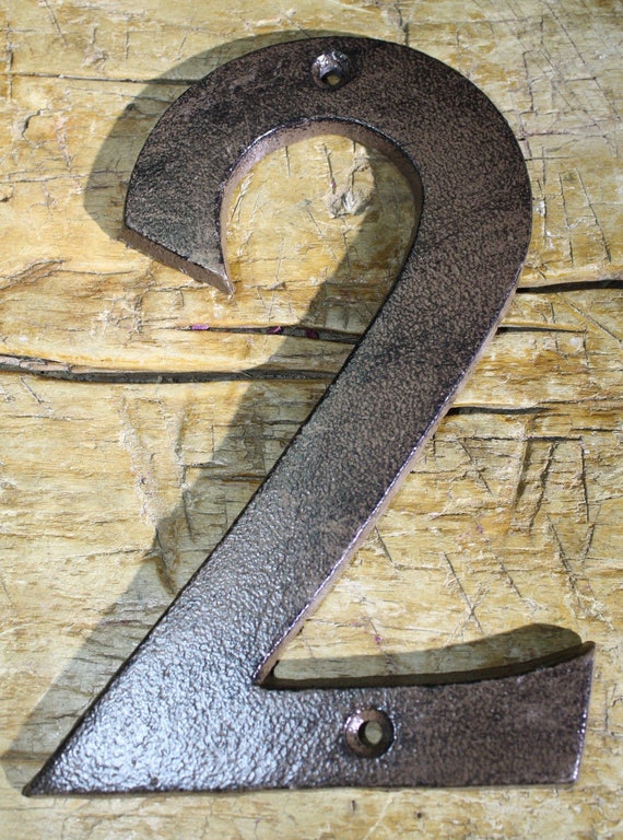 Rustic BROWN Cast Iron Metal House Numbers Street Address 4 INCH Phone #/'s 2