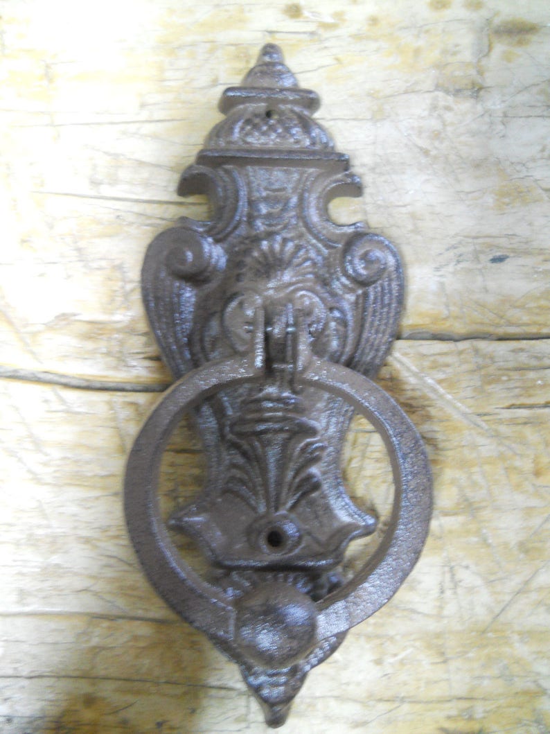 Cast Iron Antique Style VICTORIAN Door Knocker Brown Finish