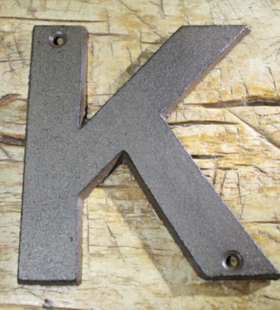 Cast Iron Industrial LETTER O Sign Rustic Brown 5/" tall Alphabet