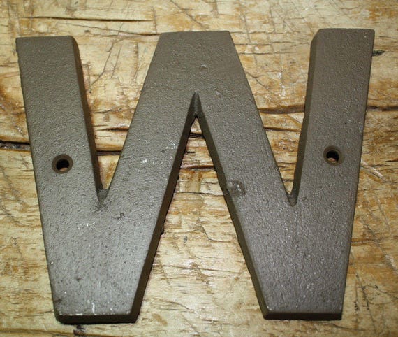 Cast Iron Industrial LETTER O Sign Rustic Brown 5/" tall Alphabet