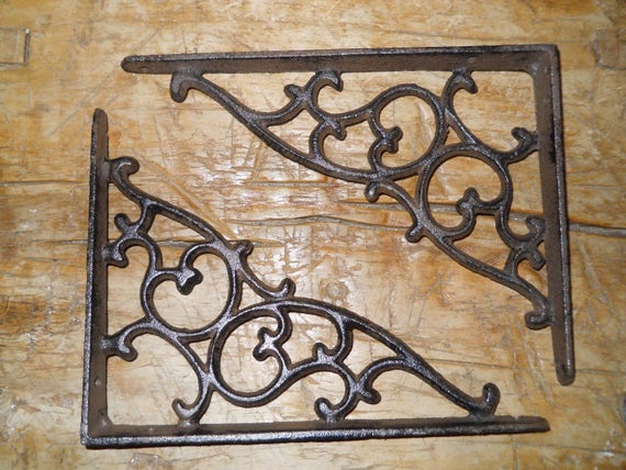 12 Cast Iron Antique Star Brackets Garden Braces Shelf Bracket RUSTIC Vintage